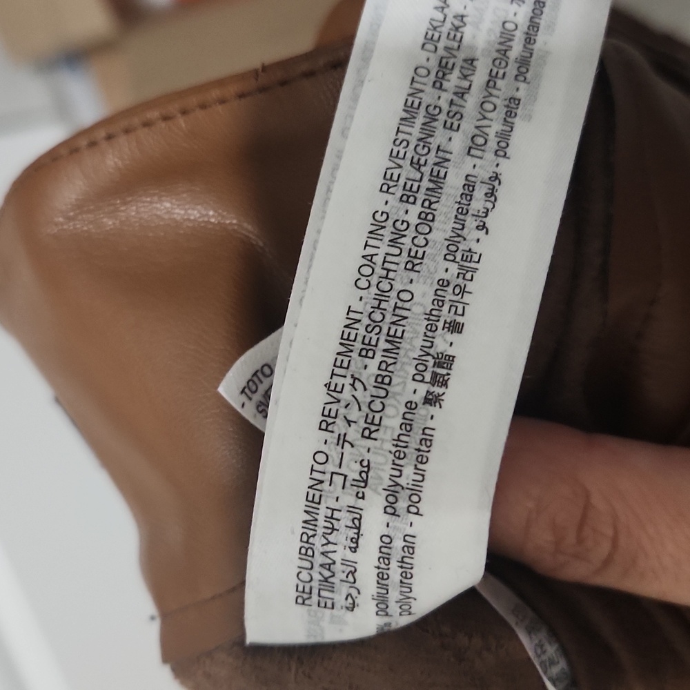 NWOT Zara Brown A-Line Vegan Leather Skirt - Picture 7 of 8